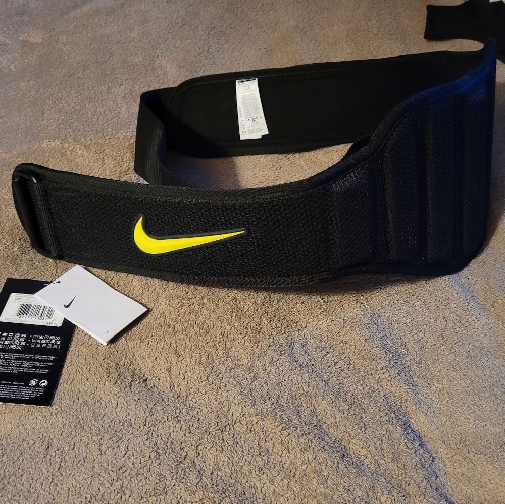 Nike Structured Weight Lifting Training Belt 2.0 Size XL Black Volt NWT